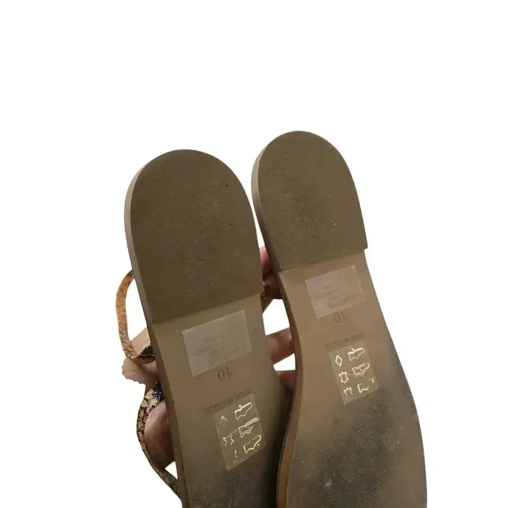 Madewell Women's The Lyra Sandal Size 10 Strappy Slide Snake Multicolor Flat